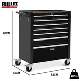 Tool Cabinets: BULLET Pro 7 Drawer Tool Box Cabinet Trolley Storage, Toolbox Garage Organiser Set, Black