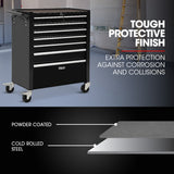 Tool Cabinets: BULLET Pro 7 Drawer Tool Box Cabinet Trolley Storage, Toolbox Garage Organiser Set, Black