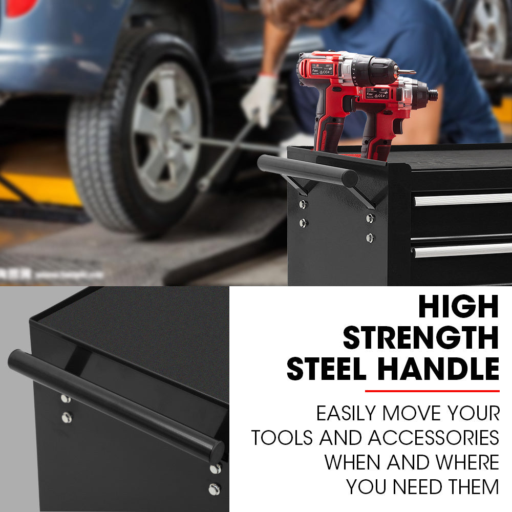 Tool Cabinets: BULLET Pro 7 Drawer Tool Box Cabinet Trolley Storage, Toolbox Garage Organiser Set, Black