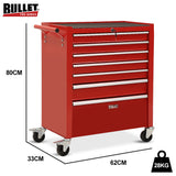 Tool Cabinets: BULLET Pro 7 Drawer Tool Box Cabinet Trolley Storage, Toolbox Garage Organiser Set, Red