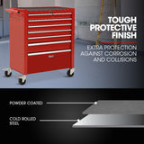 Tool Cabinets: BULLET Pro 7 Drawer Tool Box Cabinet Trolley Storage, Toolbox Garage Organiser Set, Red