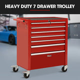 Tool Cabinets: BULLET Pro 7 Drawer Tool Box Cabinet Trolley Storage, Toolbox Garage Organiser Set, Red
