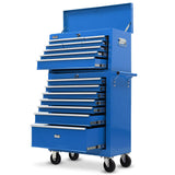 Tool Cabinets: BULLET 16 Drawer Tool Box Cabinet Chest Storage, Toolbox Garage Organiser Set, Blue