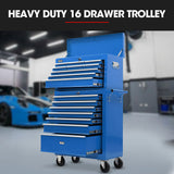 Tool Cabinets: BULLET 16 Drawer Tool Box Cabinet Chest Storage, Toolbox Garage Organiser Set, Blue