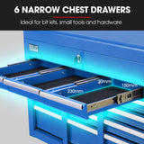 Tool Cabinets: BULLET 16 Drawer Tool Box Cabinet Chest Storage, Toolbox Garage Organiser Set, Blue