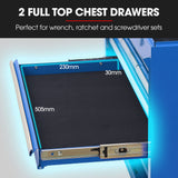 Tool Cabinets: BULLET 16 Drawer Tool Box Cabinet Chest Storage, Toolbox Garage Organiser Set, Blue