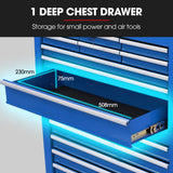 Tool Cabinets: BULLET 16 Drawer Tool Box Cabinet Chest Storage, Toolbox Garage Organiser Set, Blue
