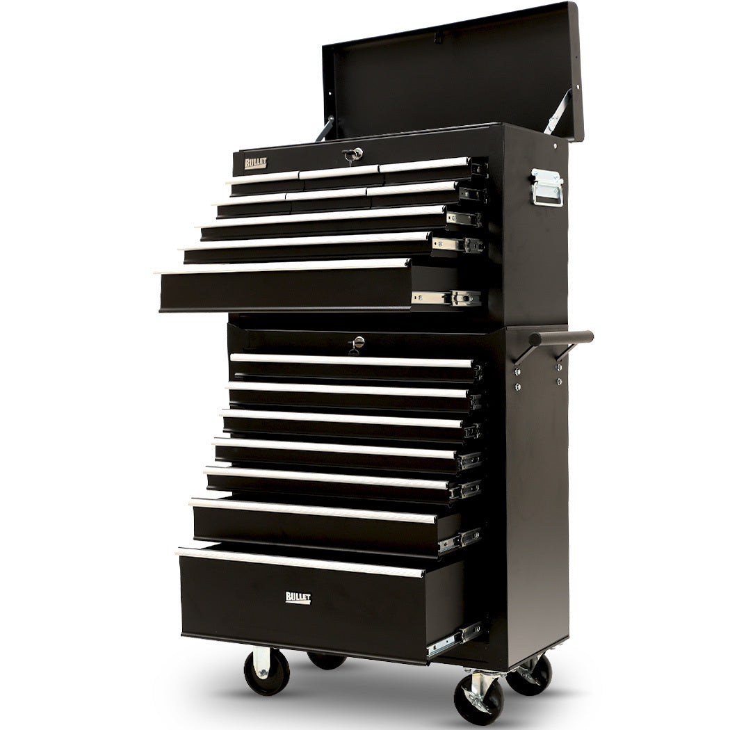 Tool Cabinets: BULLET Pro 16 Drawer Tool Box Cabinet Chest Storage, Toolbox Garage Organiser Set, Black