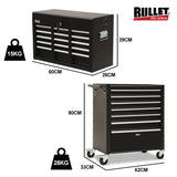 Tool Cabinets: BULLET Pro 16 Drawer Tool Box Cabinet Chest Storage, Toolbox Garage Organiser Set, Black