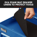 Tool Cabinets: BULLET 9 Drawer Tool Box Chest, Organiser Mechanic Garage Storage Toolbox Set - Blue