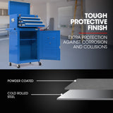 Tool Cabinets: Bullet Pro 3 Drawer Tool Box Cabinet Trolley Storage, with 1-Door Toolbox Garage Organiser Set, Blue
