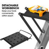 Ladders & Scaffolding: Bullet 4m Folding Aluminium Multipurpose Ladder, w/ Workshelf Platform, Spring Assisted Rapid Safety Lock Adjusters