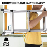 Ladders & Scaffolding: Bullet 4m Folding Aluminium Multipurpose Ladder, w/ Workshelf Platform, Spring Assisted Rapid Safety Lock Adjusters