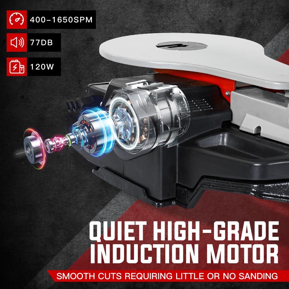 Power Saws: Baumr-AG SS16 16 120W Variable Speed Scroll Saw Tool Electric Dual Lamps