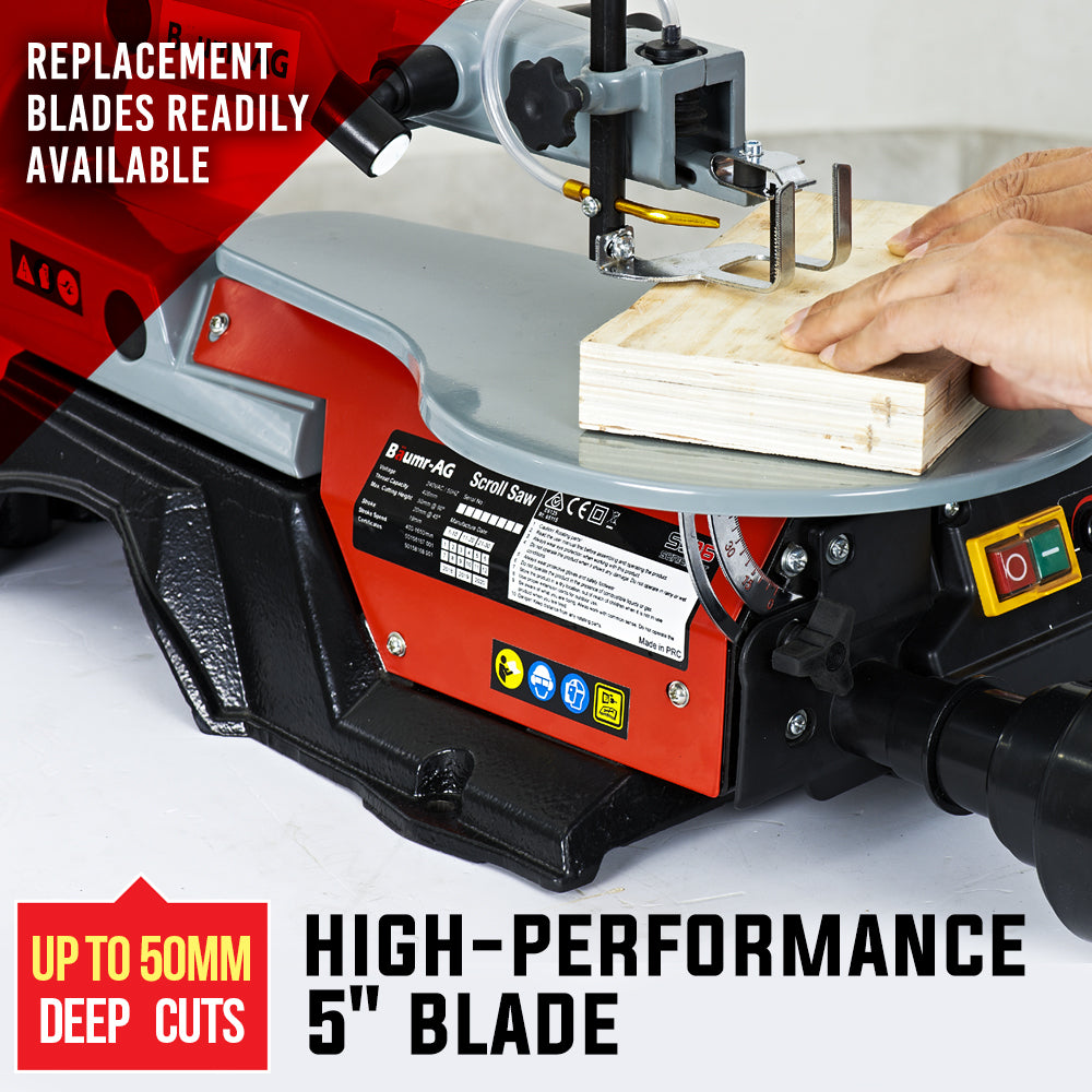 Power Saws: Baumr-AG SS16 16 120W Variable Speed Scroll Saw Tool Electric Dual Lamps