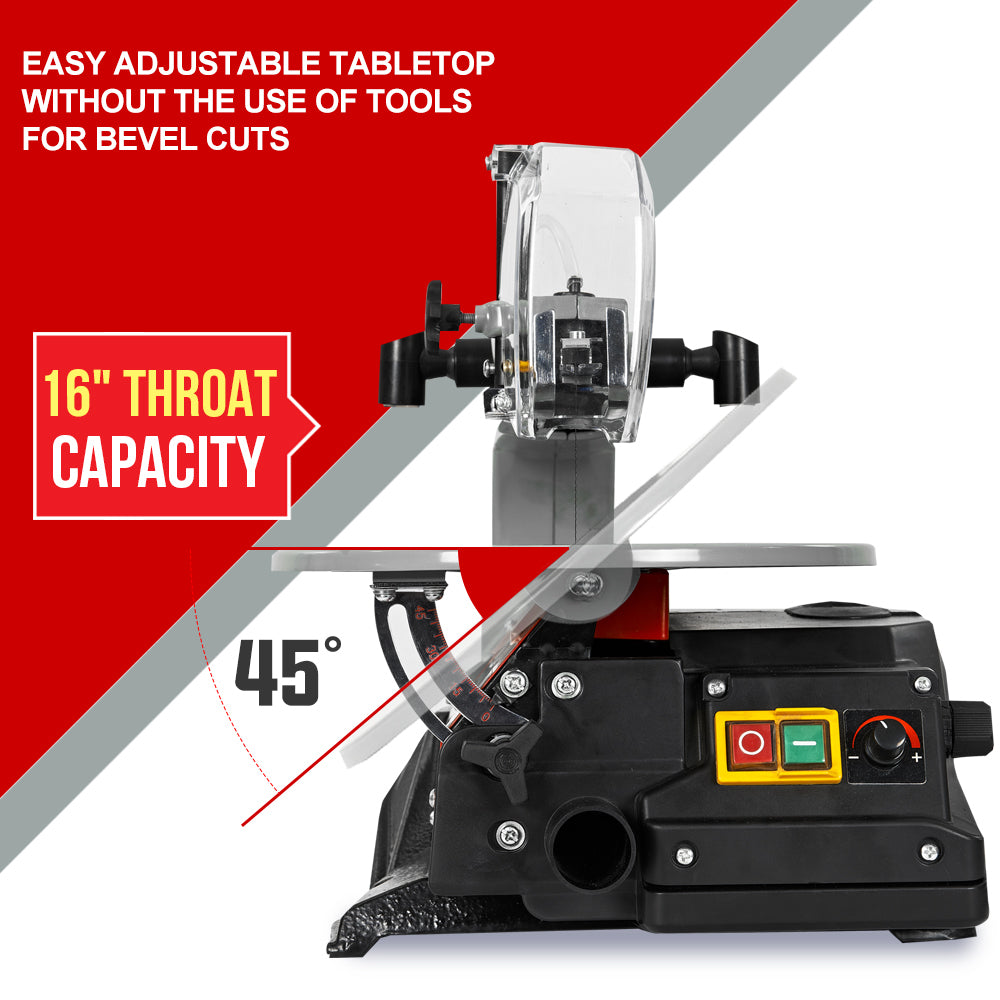 Power Saws: Baumr-AG SS16 16 120W Variable Speed Scroll Saw Tool Electric Dual Lamps