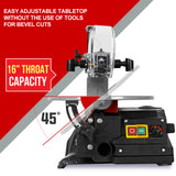 Power Saws: Baumr-AG SS16 16 120W Variable Speed Scroll Saw Tool Electric Dual Lamps