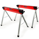 Saw Accessories: Baumr-AG 2 x Steel Saw Horse, 1000kg Capacity Folding Adjustable Sawhorses, 2x4 Support Arms