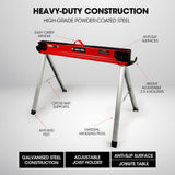 Saw Accessories: Baumr-AG 2 x Steel Saw Horse, 1000kg Capacity Folding Adjustable Sawhorses, 2x4 Support Arms
