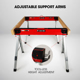 Saw Accessories: Baumr-AG 2 x Steel Saw Horse, 1000kg Capacity Folding Adjustable Sawhorses, 2x4 Support Arms