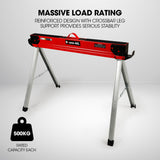 Saw Accessories: Baumr-AG 2 x Steel Saw Horse, 1000kg Capacity Folding Adjustable Sawhorses, 2x4 Support Arms