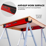 Saw Accessories: Baumr-AG 2 x Steel Saw Horse, 1000kg Capacity Folding Adjustable Sawhorses, 2x4 Support Arms