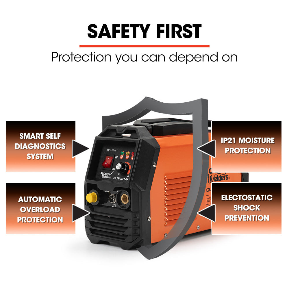 Welding Guns & Plasma Cutters: ROSSI 40 Amp Plasma Cutter, Portable Oxy Torch Welder Cutting Machine, 15A Plug