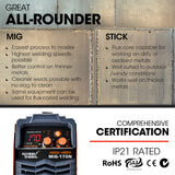 Welding Guns & Plasma Cutters: ROSSI 170Amp MIG ARC Stick Welder, with Carry Case & Accessories, 15A Plug
