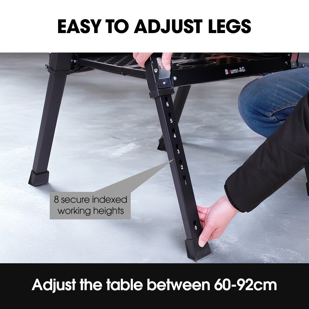Work Benches: BAUMR-AG Portable Multifunction Workbench, 2-in-1 Worktable and Sawhorse, Height Adjustable, Expandable