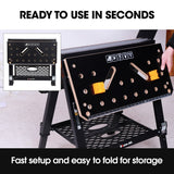 Work Benches: BAUMR-AG Portable Multifunction Workbench, 2-in-1 Worktable and Sawhorse, Height Adjustable, Expandable