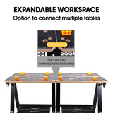 Work Benches: BAUMR-AG Portable Multifunction Workbench, 2-in-1 Worktable and Sawhorse, Height Adjustable, Expandable