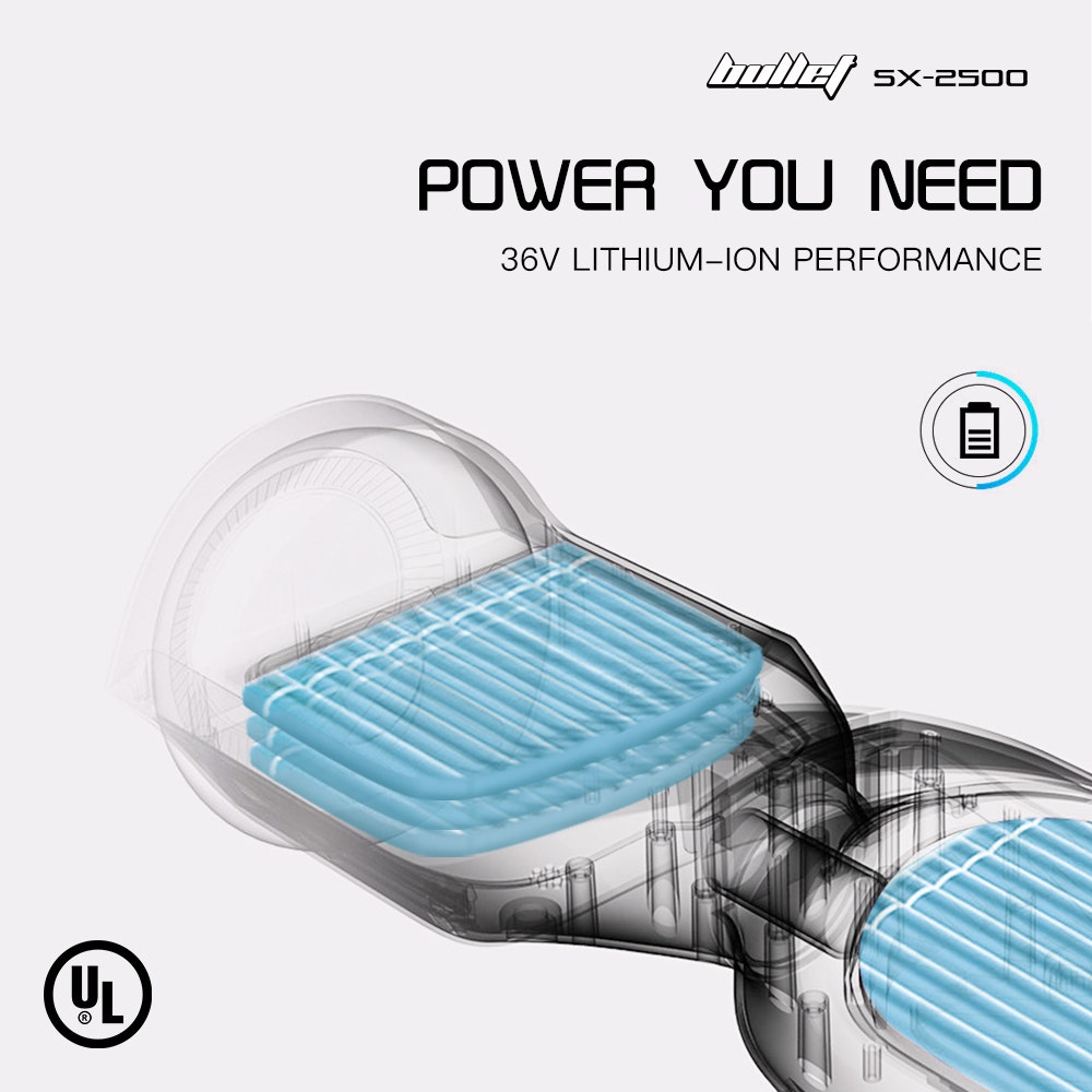 Hoverboards: BULLET SX-2500 Hoverboard Scooter, 500W Brushless, UL Certified, AU Compliant, 6.5-inch Off-Road Style Tyres, Superior Self Balancing System, LED Lights, Blue