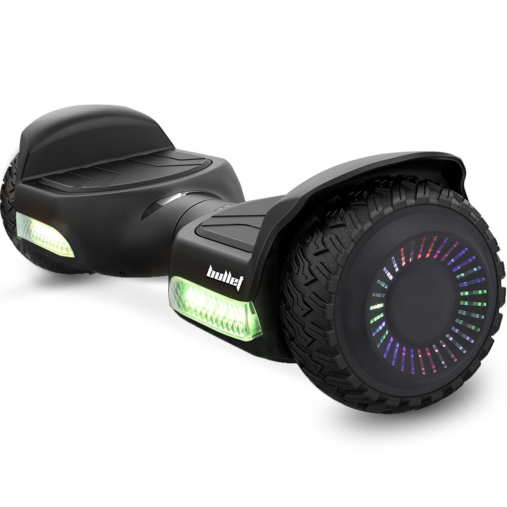 Hoverboards: BULLET SX-2500 Hoverboard Scooter, 500W Brushless, UL Certified, AU Compliant, 6.5-inch Off-Road Style Tyres, Superior Self Balancing System, LED Lights, Black