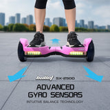 Hoverboards: BULLET SX-2500 Hoverboard Scooter, 500W Brushless, UL Certified, AU Compliant, 6.5-inch Off-Road Style Tyres, Superior Self Balancing System, LED Lights, Pink