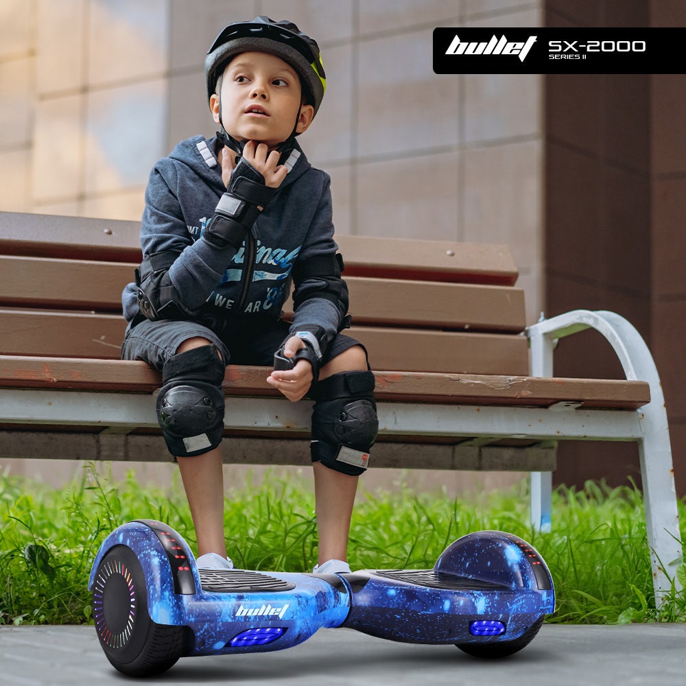 Hoverboards: BULLET SX-2000 Hoverboard Scooter, 500W Brushless, Superior Self Balancing System, UL Certified, LED Lights, Blue Galaxy
