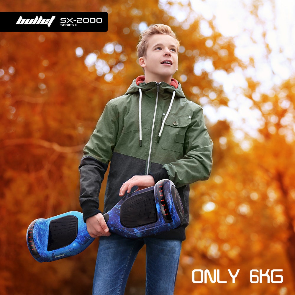 Hoverboards: BULLET SX-2000 Hoverboard Scooter, 500W Brushless, Superior Self Balancing System, UL Certified, LED Lights, Blue Galaxy