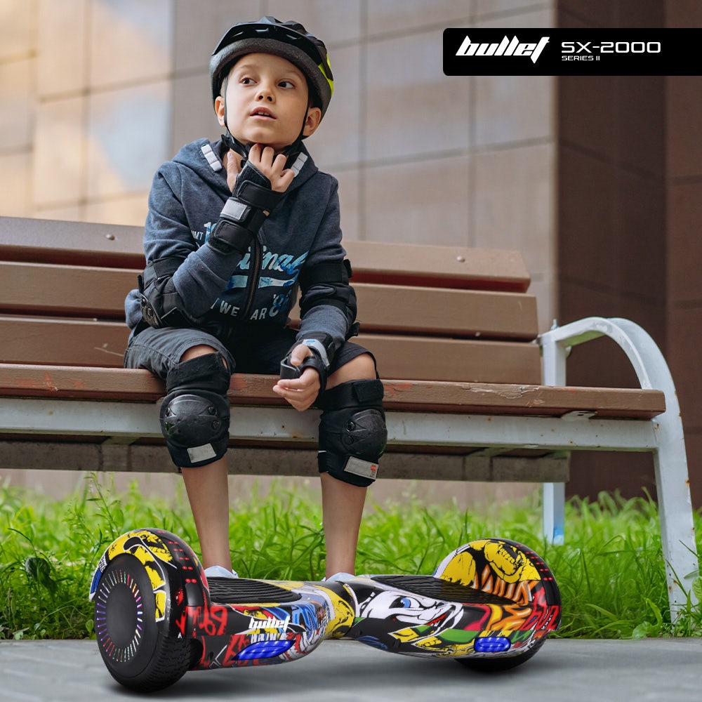 Hoverboards: BULLET SX-2000 Hoverboard Scooter, 500W Brushless, UL Certified, AU Compliant, Superior Self Balancing System, LED Lights, Hip Hop Design
