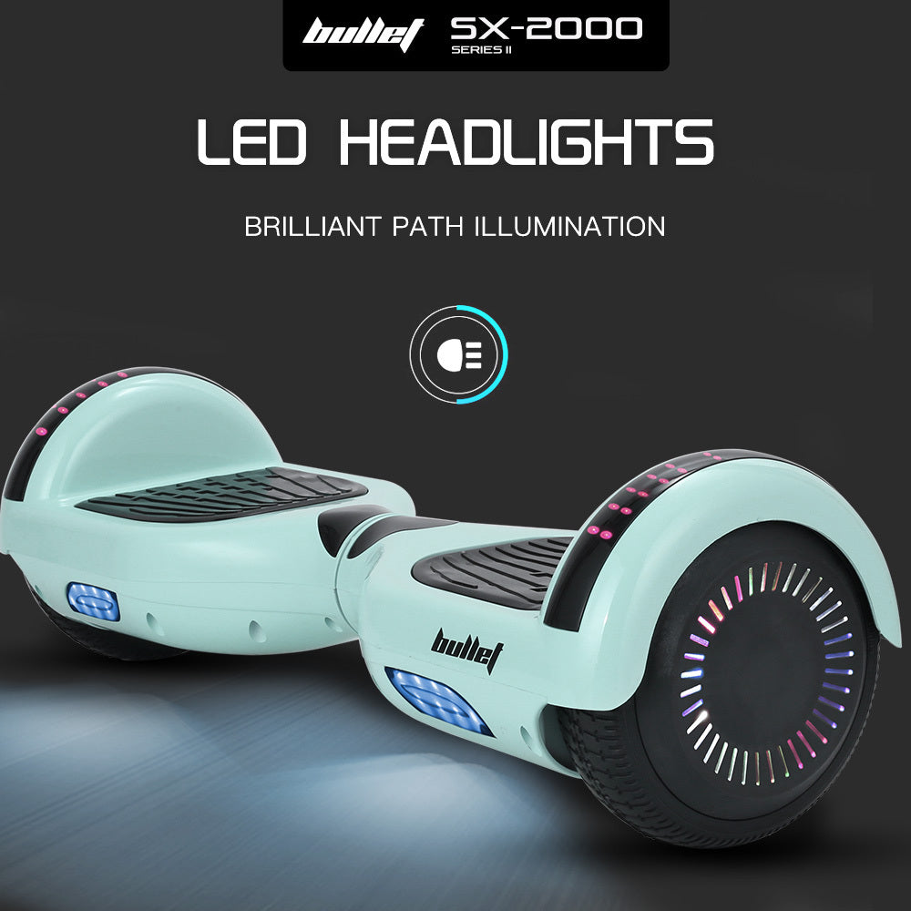 Hoverboards: BULLET SX-2000 Hoverboard Scooter, 500W Brushless, UL Certified, AU Compliant, Superior Self Balancing System, LED Lights, Mint Green