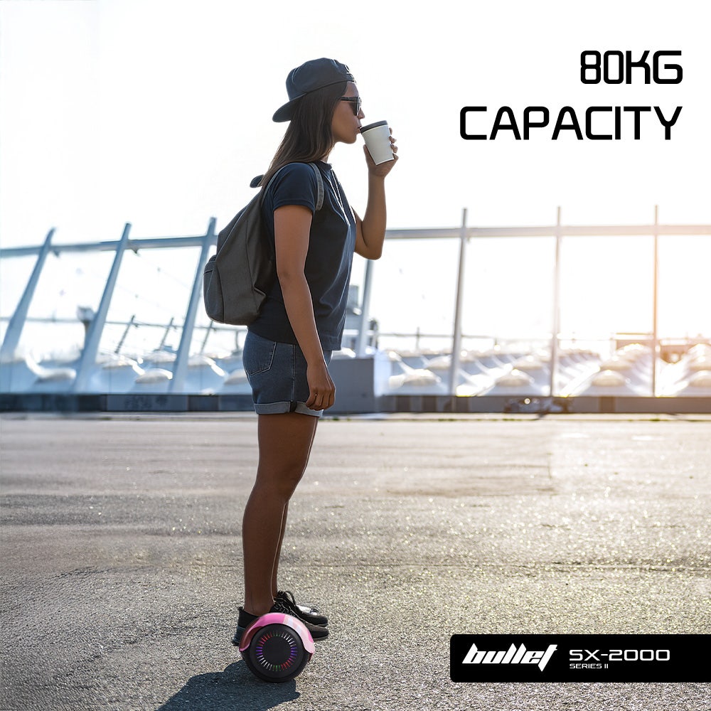 Hoverboards: BULLET SX-2000 Hoverboard Scooter, 500W Brushless, UL Certified, AU Compliant, Superior Self Balancing System, LED Lights, Pink Camo