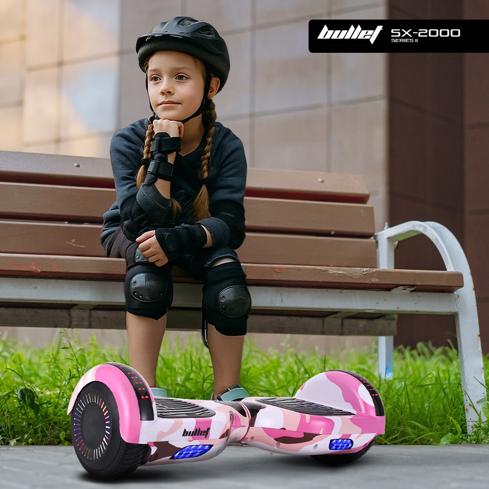 Hoverboards: BULLET SX-2000 Hoverboard Scooter, 500W Brushless, UL Certified, AU Compliant, Superior Self Balancing System, LED Lights, Pink Camo
