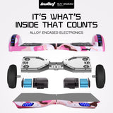 Hoverboards: BULLET SX-2000 Hoverboard Scooter, 500W Brushless, UL Certified, AU Compliant, Superior Self Balancing System, LED Lights, Pink Camo