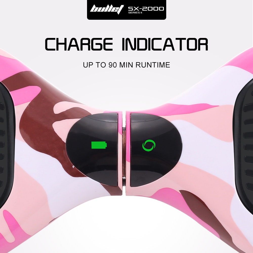 Hoverboards: BULLET SX-2000 Hoverboard Scooter, 500W Brushless, UL Certified, AU Compliant, Superior Self Balancing System, LED Lights, Pink Camo