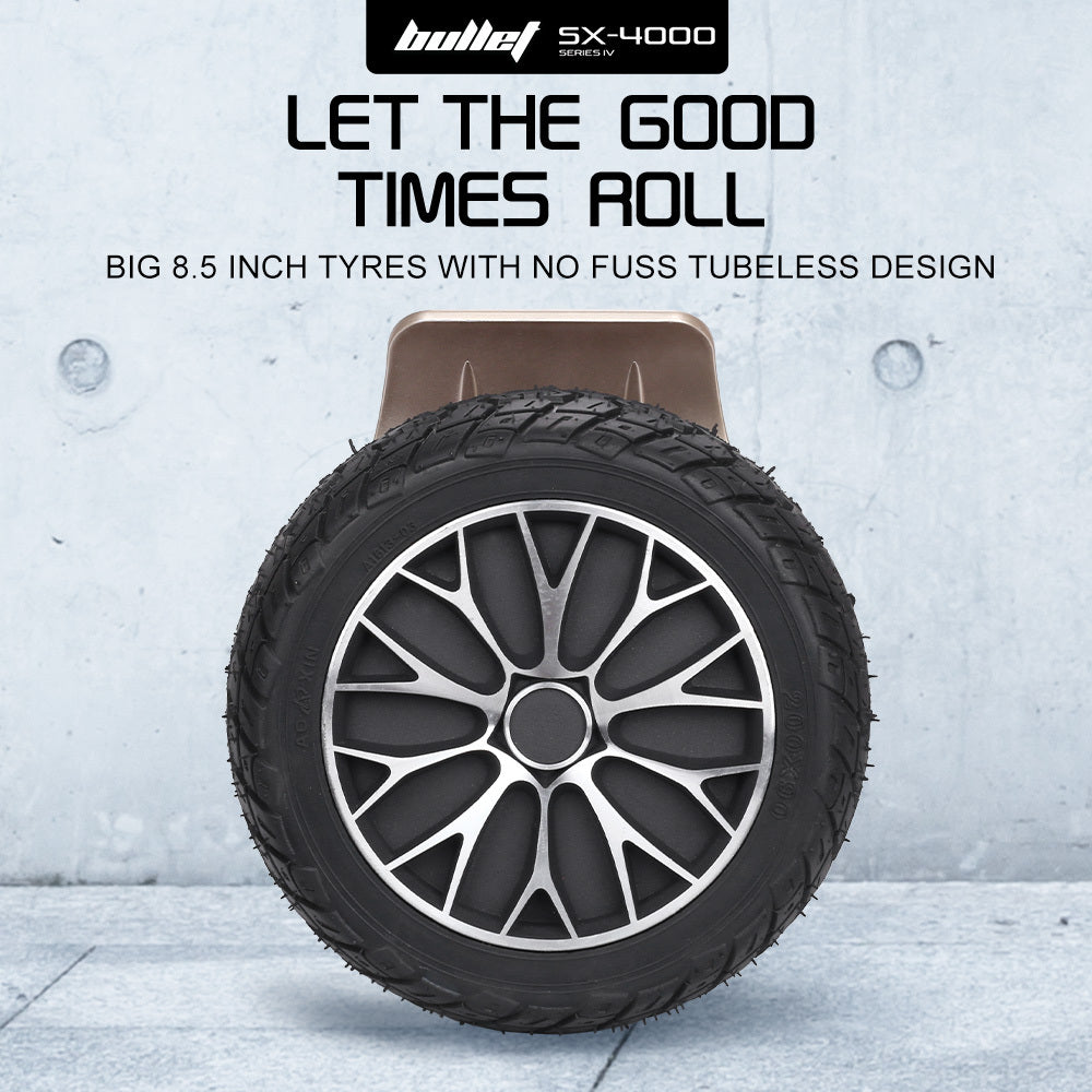 Hoverboards: BULLET SX-4000 Hoverboard Scooter, 700W Brushless, UL Certified, AU Compliant, 8.5" Wheels, Superior Self Balancing System, LED Lights, Carry Bag, Bronze