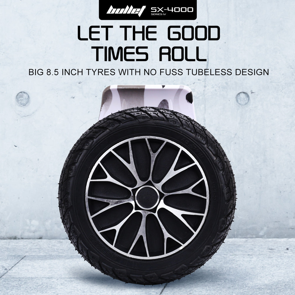 Hoverboards: BULLET SX-4000 Hoverboard Scooter, 700W Brushless, UL Certified, AU Compliant, 8.5" Wheels, Superior Self Balancing System, LED Lights, Carry Bag, Camo