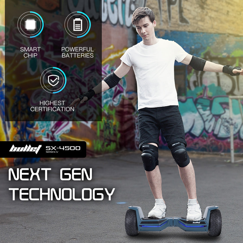 Hoverboards: BULLET SX-4500 Hoverboard Scooter, 700W Brushless, UL Certified, AU Compliant, 8.5" Wheels, Superior Self Balancing System, LED Lights, Carry Bag, Navy Blue