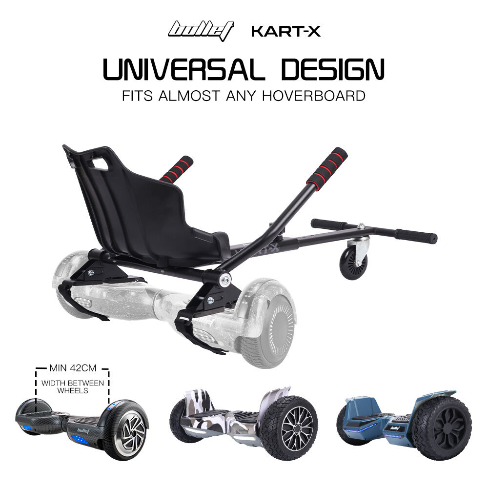 Hoverboards: BULLET KART-X Hoverboard Seat Attachment, for 6.5" 8" 10" models, Adjustable Length Frame
