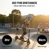 Bikes & Scooters: ALPHA Edge Electric Scooter Kids/Teens, 16km/h Max, Adjustable Height, UL Certified, AU Compliant, Dual Brakes, Bluetooth Music, LED, Black
