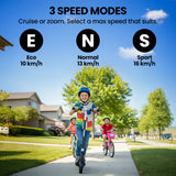 Bikes & Scooters: ALPHA Edge Electric Scooter Kids/Teens, 16km/h Max, Adjustable Height, UL Certified, AU Compliant, Dual Brakes, Bluetooth Music, LED, Black