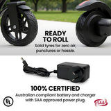 Bikes & Scooters: ALPHA Edge Electric Scooter Kids/Teens, 16km/h Max, Adjustable Height, UL Certified, AU Compliant, Dual Brakes, Bluetooth Music, LED, Pink