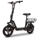 Electric Scooters: ALPHA Rover Electric Scooter with Seat, 500W 48V 25km/h 30km Range, 14-inch Tyres, Motorised Commuter eScooter for Adults, Black